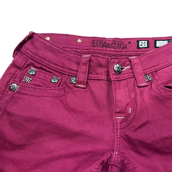 Miss Me Jeans in Color RASPBERRY - Picture 6 of 7